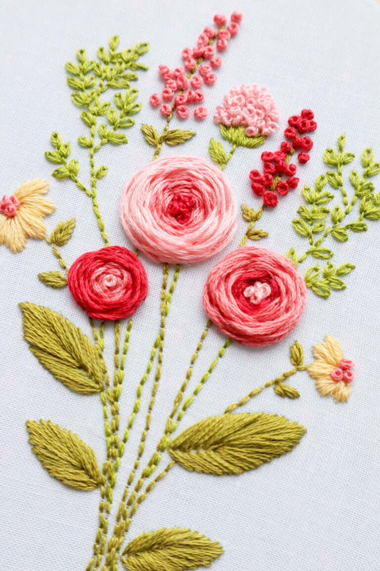 Floral Home Embroidery Hoop Art