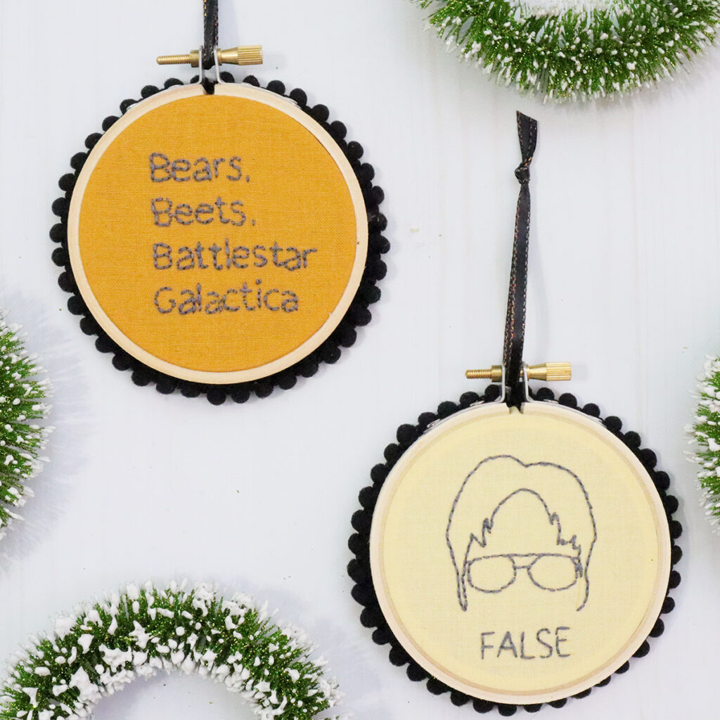 The Office DIY Christmas Ornaments  Bears, Beets, Battlestar Galactica