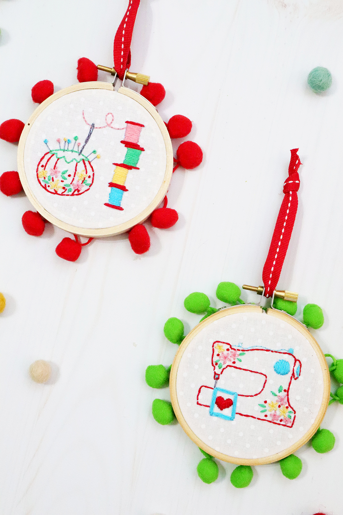 Chilly Snowman Embroidered Hoop Ornaments - DIY Christmas Ornament