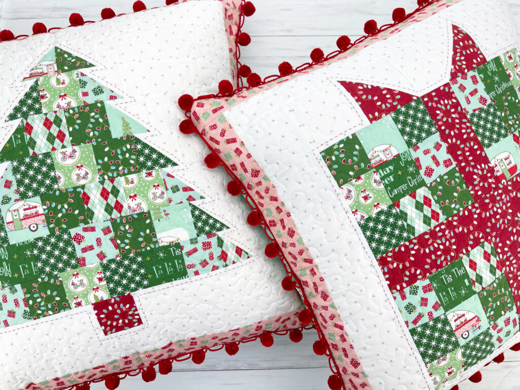 Christmas Fabric. Christmas Quilting Squares. Christmas Pillow