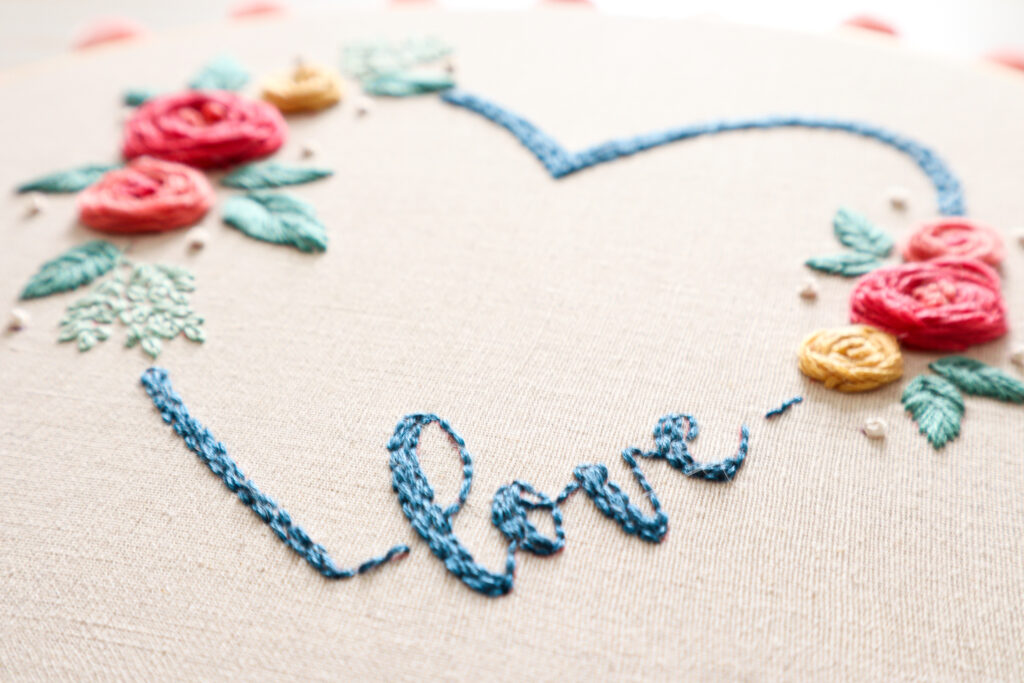 All You Need is Love - Floral Embroidery Hoop Art 