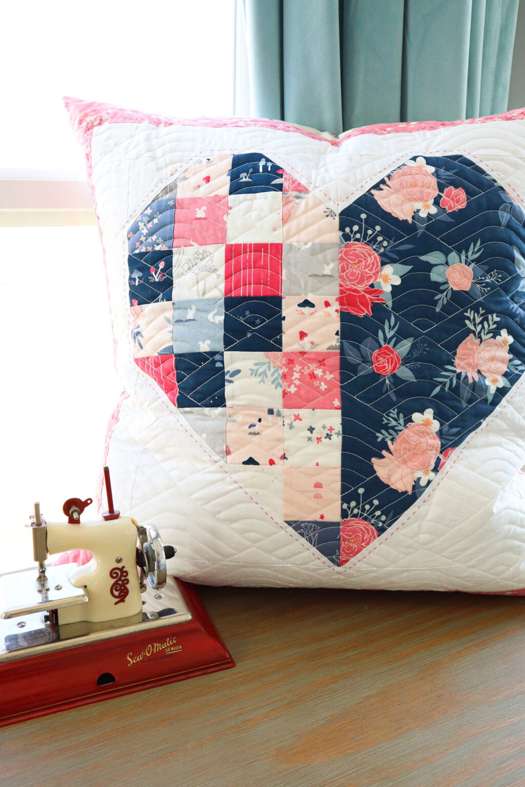 Pretty Patchwork Heart Pillow
