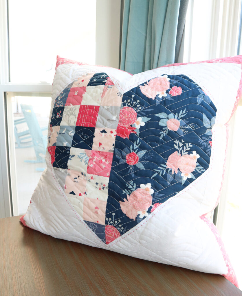 Pretty Patchwork Heart Pillow