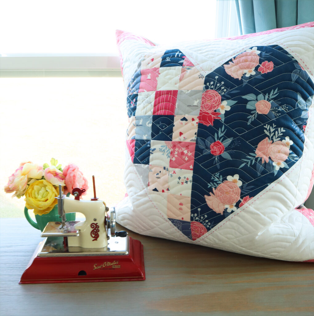 Pretty Patchwork Heart Pillow