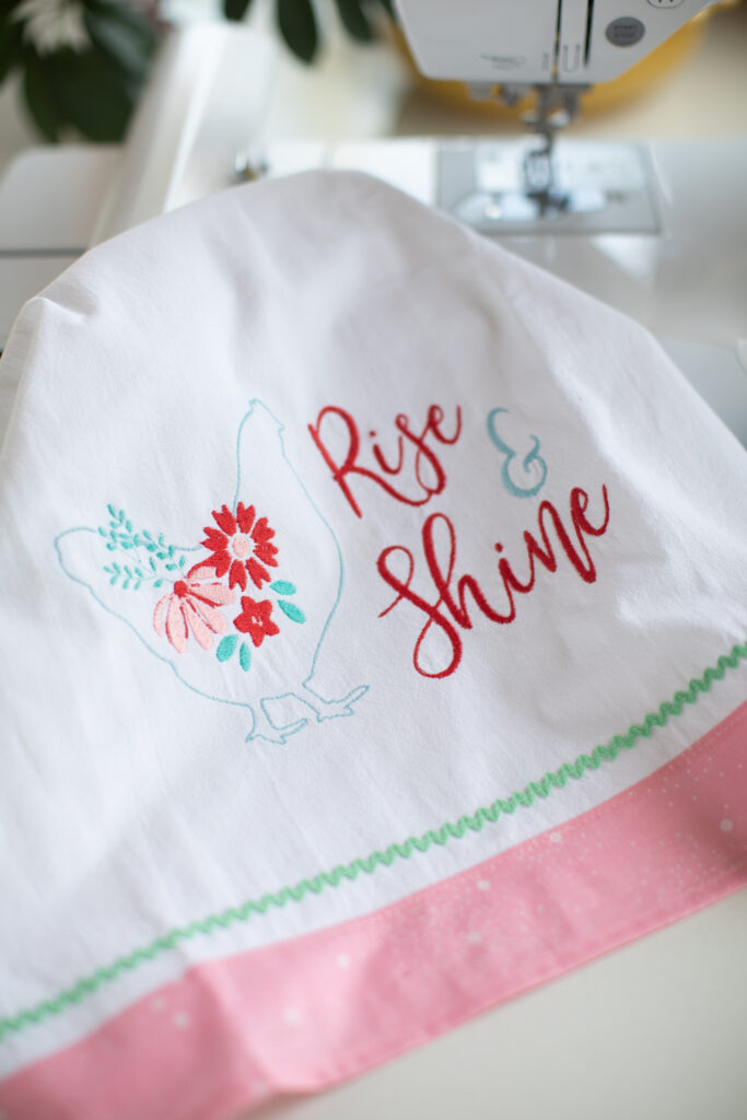 Tea Towel Embroidery Project - Embroidered Dishtowels