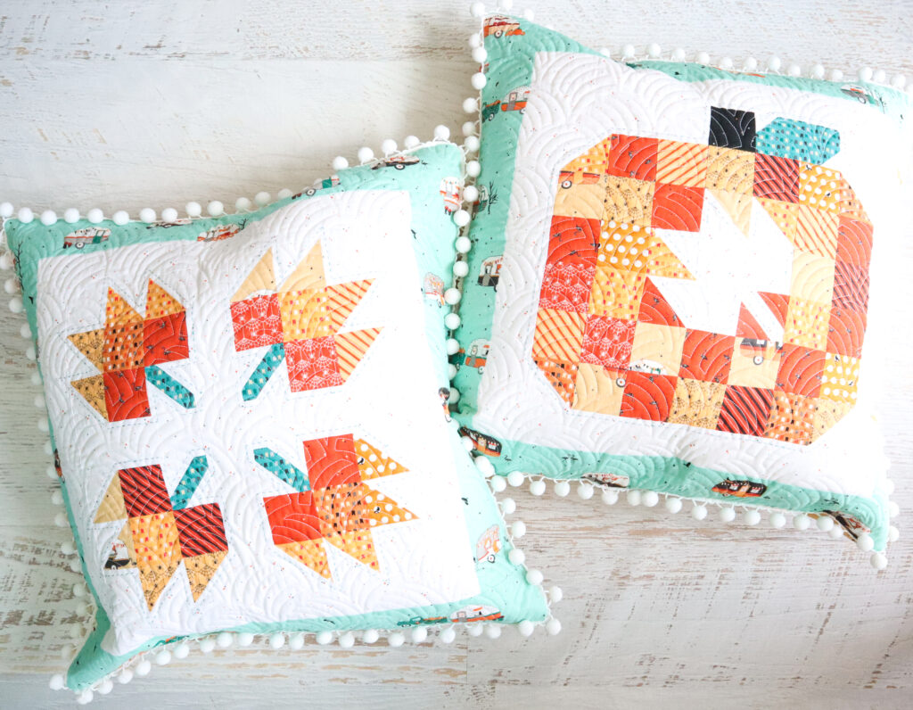 Fall Pillow Pattern with Pumpkin, Leaves, & Star - A Quilting Life