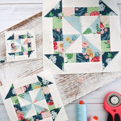 Sewcialites 3: Block 19 – Pinwheel Dash Block